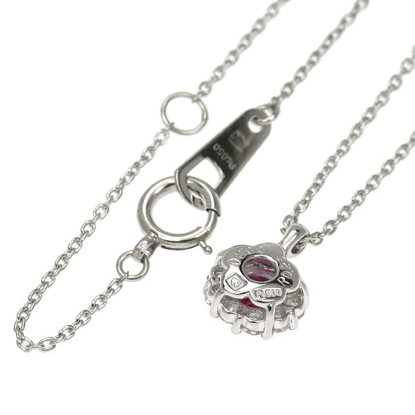 セイコー Pt900/ Pt850 ルビー ダイヤモンド ペンダントネックレス 0.26ct D0.20ct