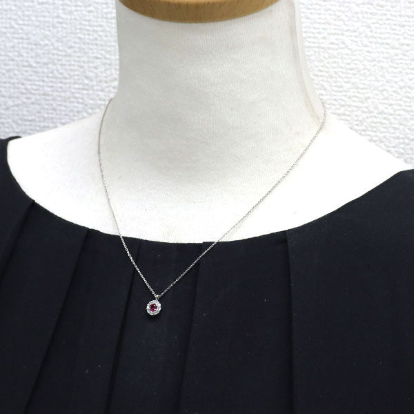 セイコー Pt900/ Pt850 ルビー ダイヤモンド ペンダントネックレス 0.26ct D0.20ct