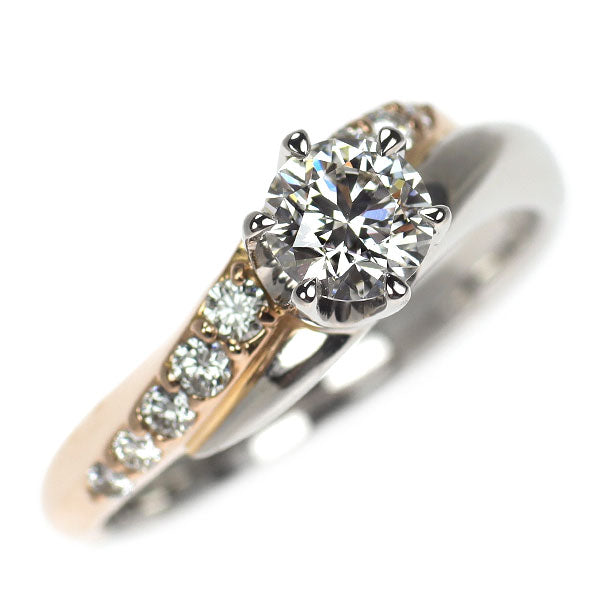 アイプリモ Pt900/K18PG ダイヤモンド リング 0.415ct G VVS2 3EXHC D0.11ct マルフィ
