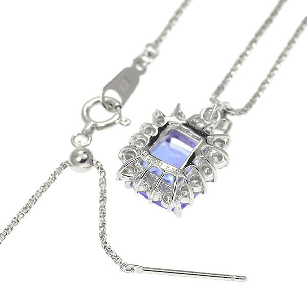 Pt900/K18WG タンザナイト ダイヤモンド ペンダントネックレス 2.70ct D0.61ct