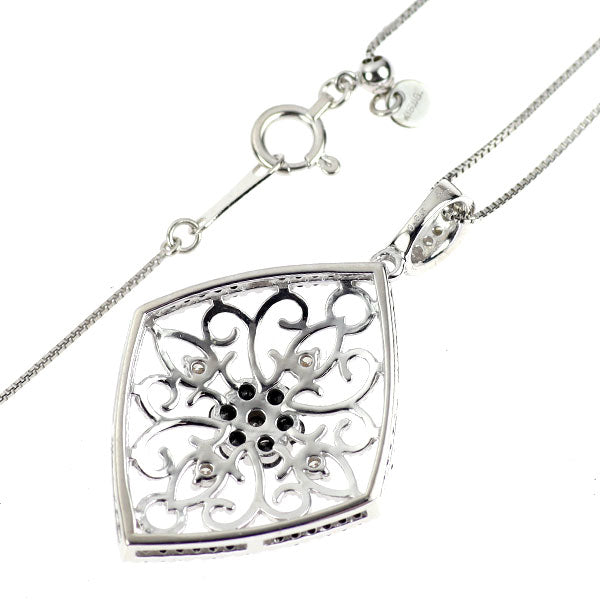 K18WG ブラック/カラーレス ダイヤモンド ペンダントネックレス 0.63ct