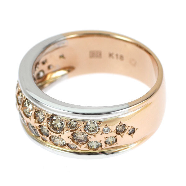 カシケイ/三越 K18WG/PG ブラウンダイヤモンド リング 1.47ct メランジェ