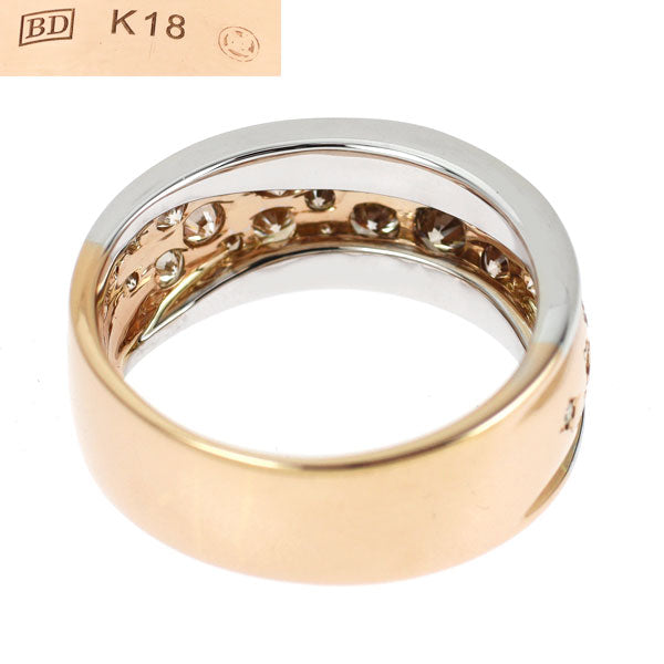 カシケイ/三越 K18WG/PG ブラウンダイヤモンド リング 1.47ct メランジェ