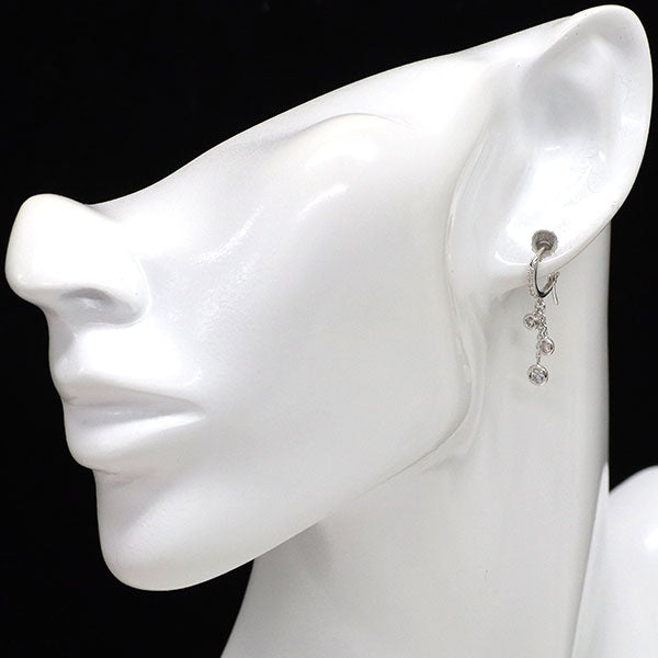K18WG ダイヤモンド ピアス 0.30ct フープ