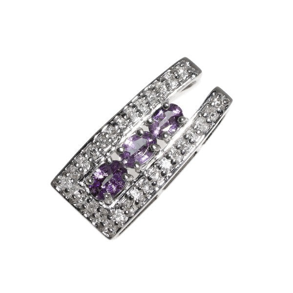 K18WG アレキサンドライト ダイヤモンド ペンダントトップ 0.59ct D0.30ct 希少
