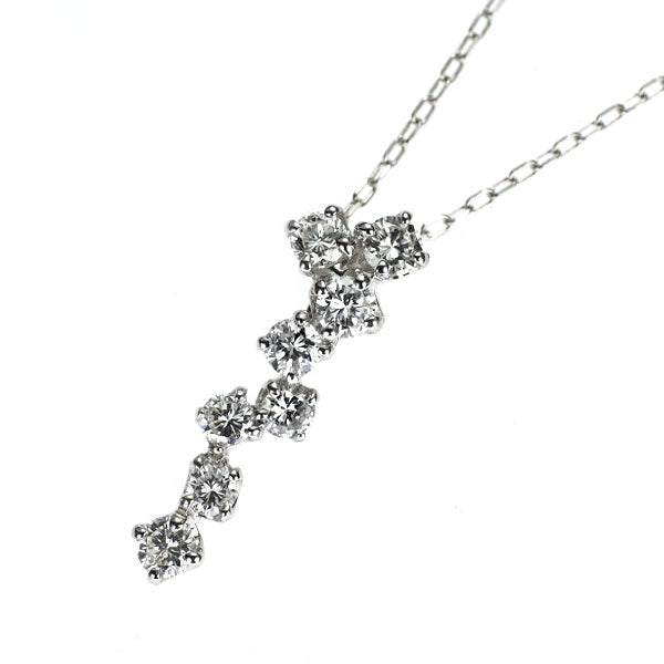 K18WG/ Pt900 ダイヤモンド ペンダントネックレス 0.66ct