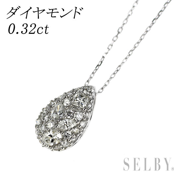 K18WG ダイヤモンド ペンダントネックレス 0.32ct
