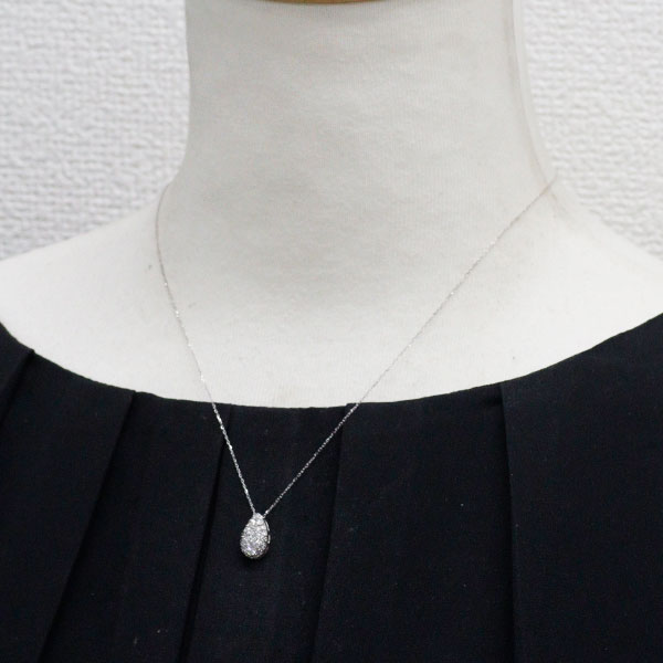 K18WG ダイヤモンド ペンダントネックレス 0.32ct