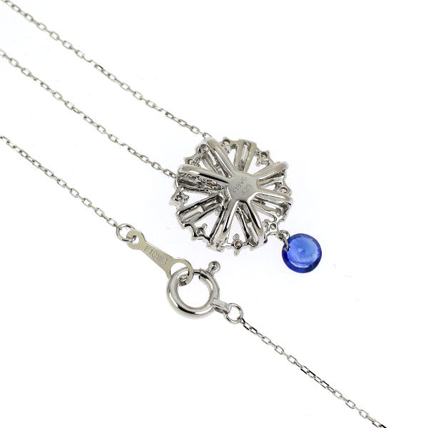 K18WG サファイア ダイヤモンド ペンダントネックレス D0.25ct