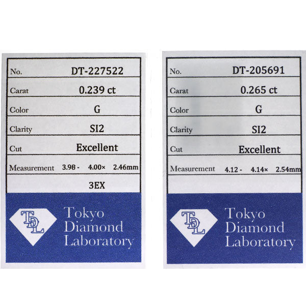 Pt900 ダイヤモンド ピアス 0.504ct G SI2 3EX/EX スタッド