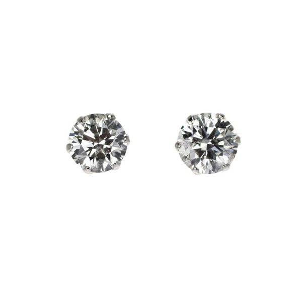 Pt900 ダイヤモンド ピアス 0.504ct G SI2 3EX/EX スタッド