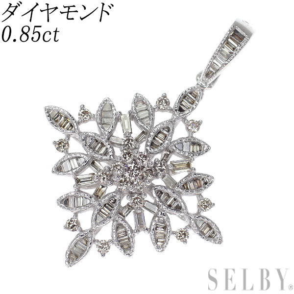 K18WG ダイヤモンド ペンダントトップ 0.85ct