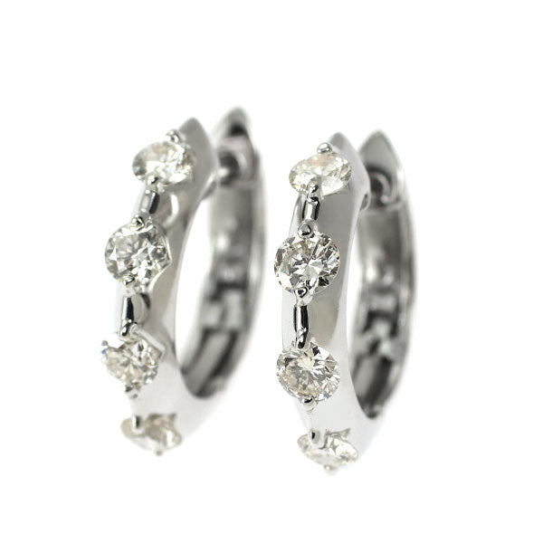 K18WG ダイヤモンド フープ ピアス 1.00ct