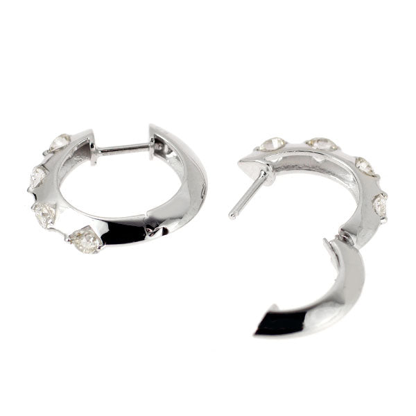 K18WG ダイヤモンド フープ ピアス 1.00ct