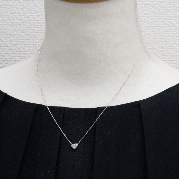 ポンテヴェキオ K18WG ダイヤモンド ペンダントネックレス 0.16ct ハート 引き輪社外
