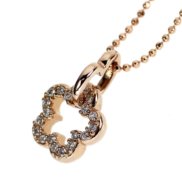 ポンテヴェキオ K18PG ダイヤモンド ペンダントネックレス 0.12ct フラワー ハート
