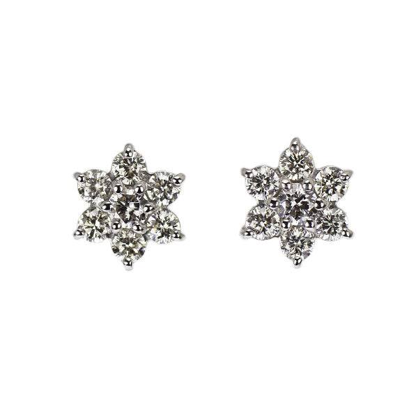 Pt900 ダイヤモンド ピアス 0.30ct フラワー