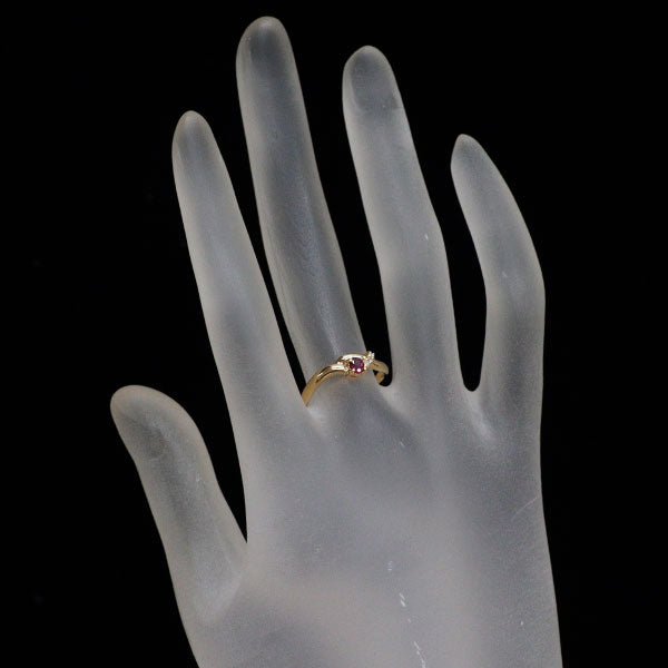 K18YG ルビー ダイヤモンド リング D0.02ct