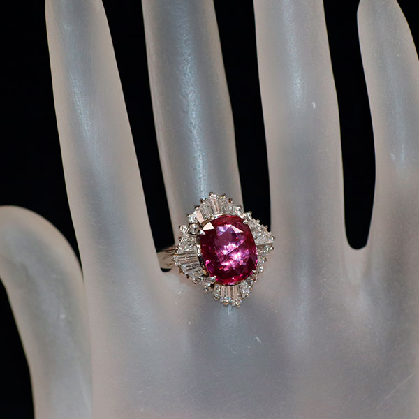 Pt900 GIA産地鑑別書付スリランカ産ルビー ダイヤモンド リング 5.07ct D1.75ct