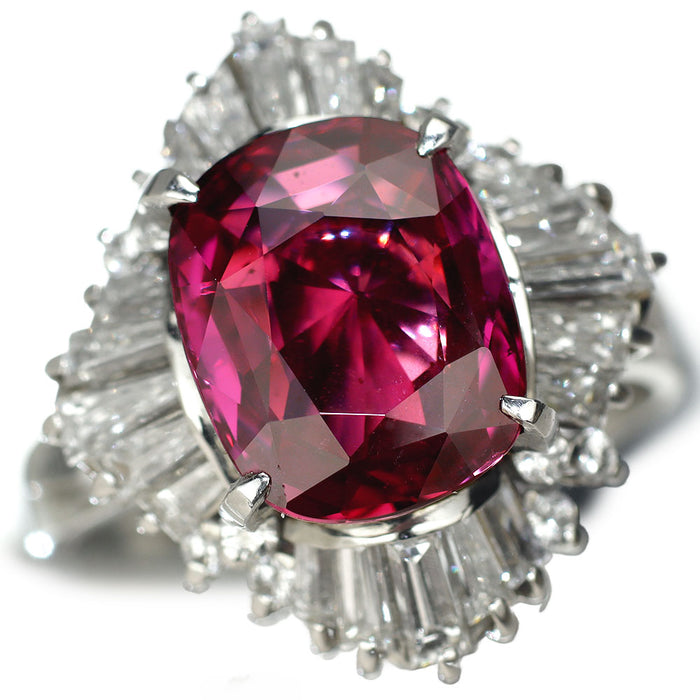 Pt900 GIA産地鑑別書付スリランカ産ルビー ダイヤモンド リング 5.07ct D1.75ct