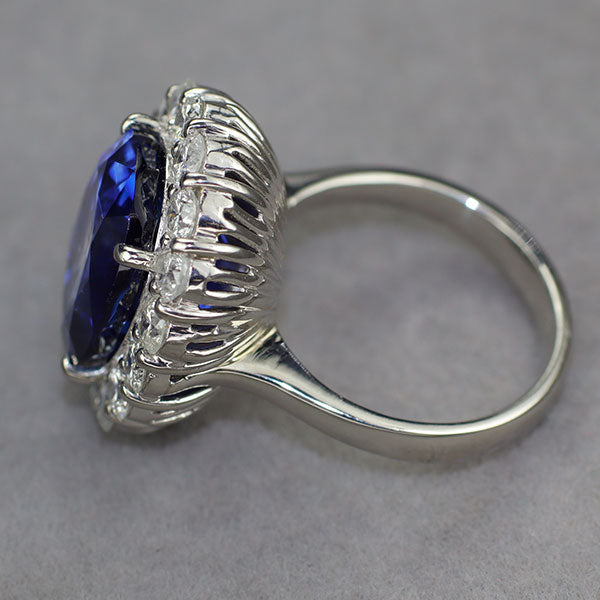 Pt900 鑑別書3冊付 ロイヤルブルータイプブルーサファイア リング 13.989ct D2.15ct