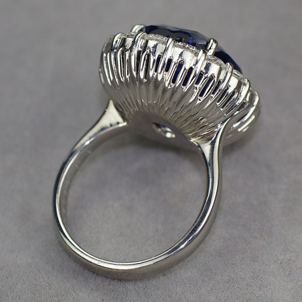 Pt900 鑑別書3冊付 ロイヤルブルータイプブルーサファイア リング 13.989ct D2.15ct