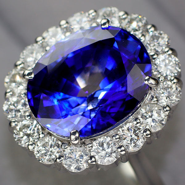 Pt900 鑑別書3冊付 ロイヤルブルータイプブルーサファイア リング 13.989ct D2.15ct