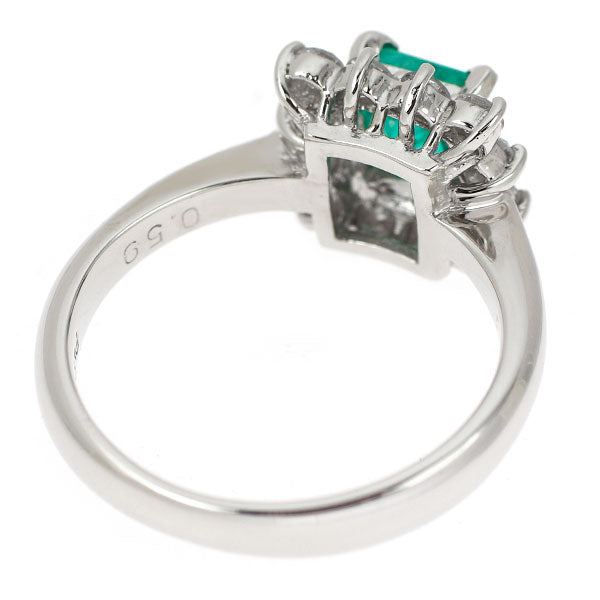 Pt900 エメラルド ダイヤモンド リング 0.59ct D0.43ct