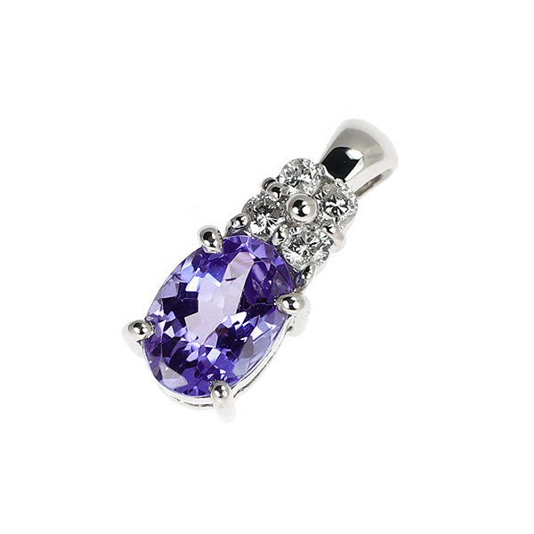 Pt900 タンザナイト ダイヤモンド ペンダントトップ 0.72ct D0.09ct