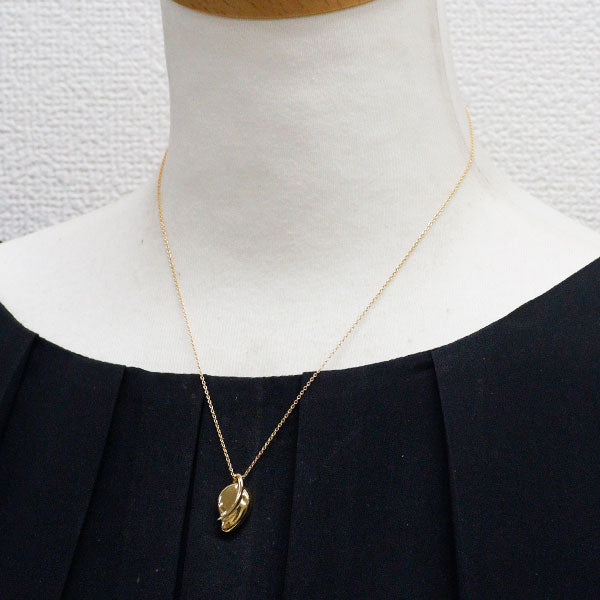 ティファニー K18YG ペンダントネックレス リーフ