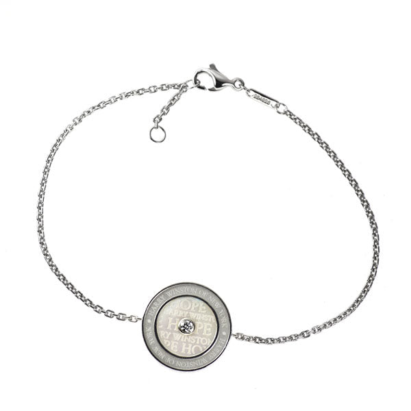 Harry Winston K18WG Shell/Mother-of-Pearl Diamond Bracelet Hope Collection