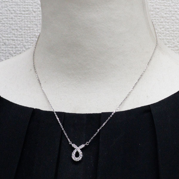 ミキモト K18WG ダイヤモンド ペンダントネックレス 0.49ct