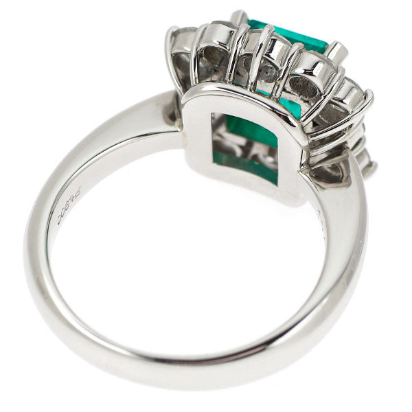 Pt900 エメラルド ダイヤモンド リング 1.74ct D1.065ct