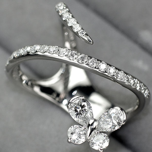 小寺智子 Pt900 ダイヤモンド ダイヤモンド リング 0.80ct 0.45 春が動き出す 蝶