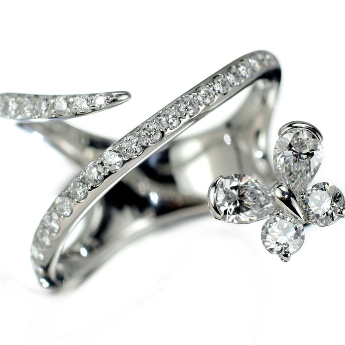 小寺智子 Pt900 ダイヤモンド ダイヤモンド リング 0.80ct 0.45 春が動き出す 蝶
