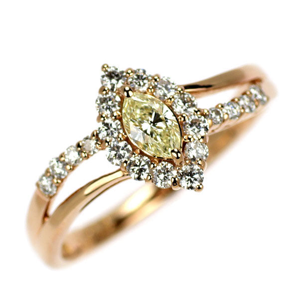 K18PG マーキス ダイヤモンド リング 0.213ct D0.30ct