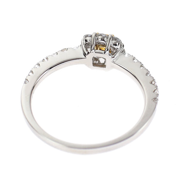 K18YG/Pt950 ダイヤモンド リング 0.142ct FVOY SI2 D0.57ct