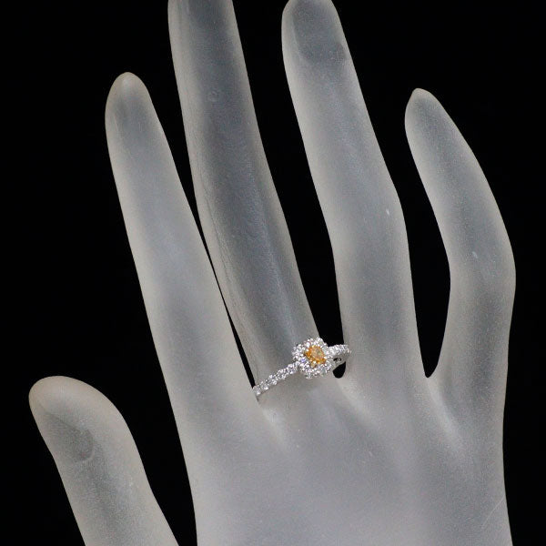 K18YG/Pt950 ダイヤモンド リング 0.142ct FVOY SI2 D0.57ct