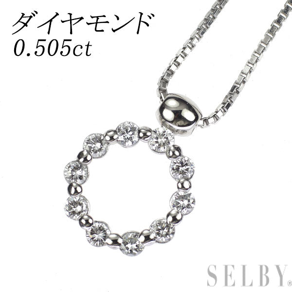 Pt900/ Pt850 ダイヤモンド ペンダントネックレス 0.505ct