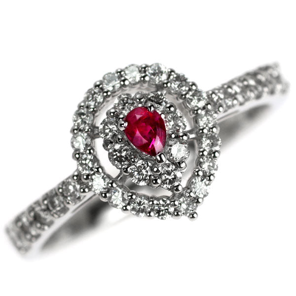 Pt950 レッドベリル ダイヤモンド リング 0.07ct D0.45ct