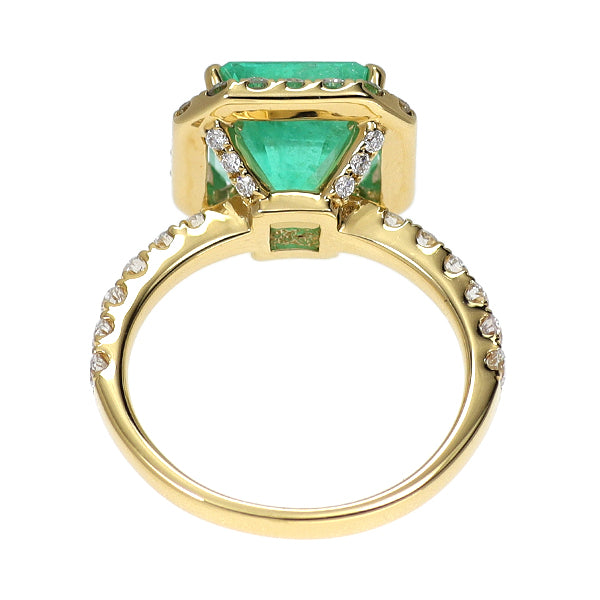 K18YG エメラルド ダイヤモンド リング 3.45ct D0.91ct