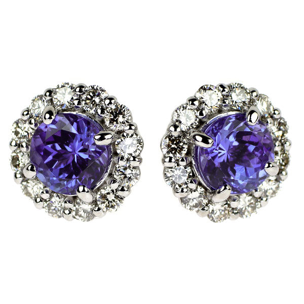 Pt950/Pt900 タンザナイト ダイヤモンド ピアス 2.43ct D0.96ct