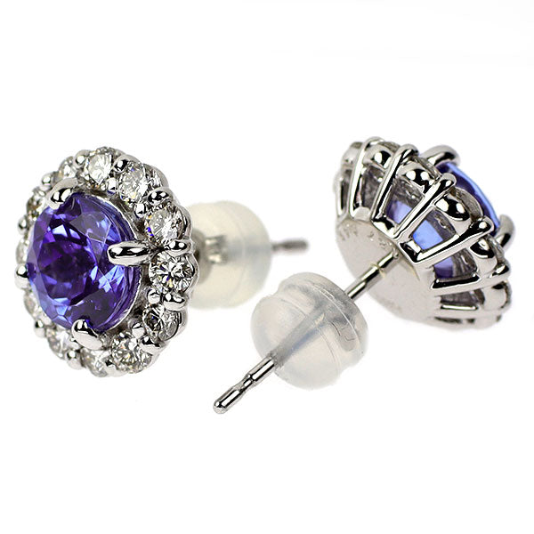 Pt950/Pt900 タンザナイト ダイヤモンド ピアス 2.43ct D0.96ct