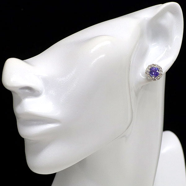 Pt950/Pt900 タンザナイト ダイヤモンド ピアス 2.43ct D0.96ct
