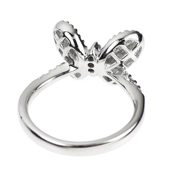 K18WG diamond ring 0.67ct butterfly
