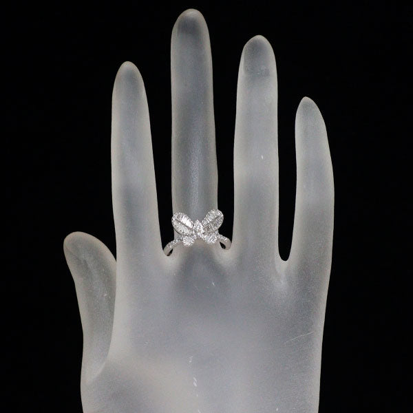 K18WG diamond ring 0.67ct butterfly