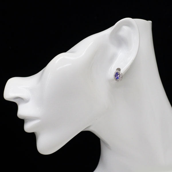 K14WG タンザナイト ダイヤモンド ピアス 0.86ct D0.28ct
