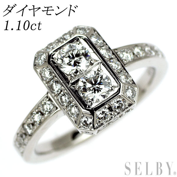 Pt900 diamond ring 1.10ct