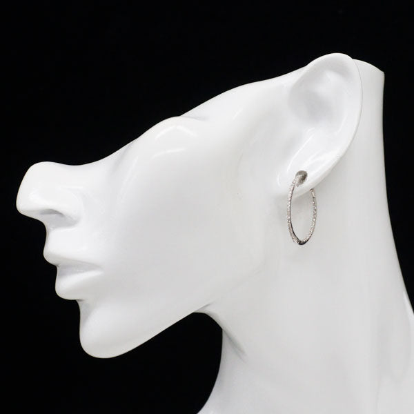 K18WG ダイヤモンド ピアス 0.54ct フープ