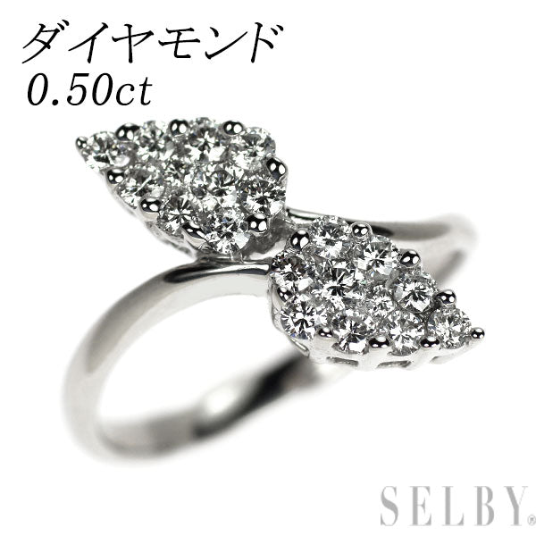 K18WG ダイヤモンド リング 0.50ct